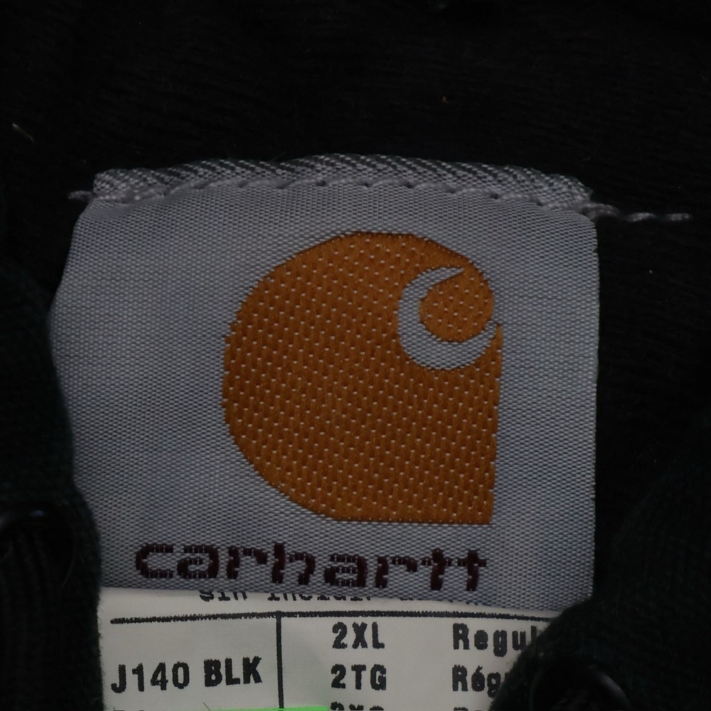 Carhartt J140 BLK 2XL Black Quilted Lined Active Jacket Hooded Workwear - Picture 2 of 9